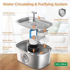 108oz/3.2L Automatic Pet Water Fountain