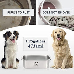 1.25 Gallons Stainless Steel Dog Bowls for Large Dogs
