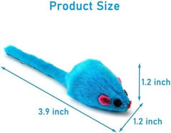 12PCS Faux Fur Cat Mice Toys with Plastic Body