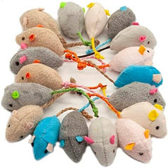 18-Pack Plush Catnip-Filled Mice Toys for Indoor Cats