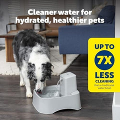 2 Gallon/256 oz Pet Water Bowl Dispenser Adjustable Flow Control