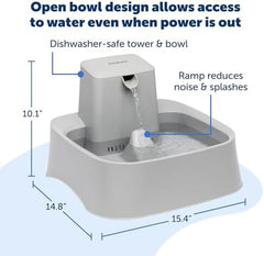 2 Gallon/256 oz Pet Water Bowl Dispenser Adjustable Flow Control