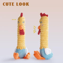 2 in 1 Chicken Dog Toy with Large Rubber Squeaker
