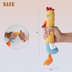 2 in 1 Chicken Dog Toy with Large Rubber Squeaker