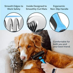 2 in 1 Deshedding Tool and Undercoat Rake for Long and Short Haired Dogs with Double Coat