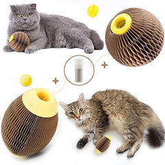 2 PCS Catnip Ball Toys for Cats Catnip Refillable Football Scratcher Balls