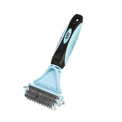 2 Sided Pet Grooming & Deshedding Brush Undercoat Rake for Cats & Dogs S