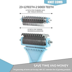 2 Sided Pet Grooming & Deshedding Brush Undercoat Rake for Cats & Dogs S