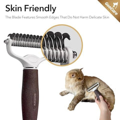 2-Sided Undercoat Rake Deshedding Dematting Comb for Mats