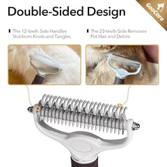 2-Sided Undercoat Rake Deshedding Dematting Comb for Mats