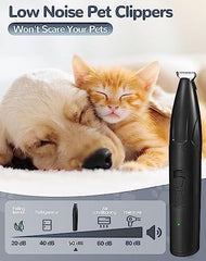 2 Speed Low Noise Cordless Dog Paw Trimmer