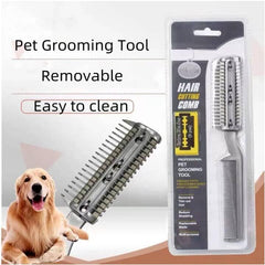 2Pcs Razor Comb for Dogs Cats with Extra Blades Double Sides