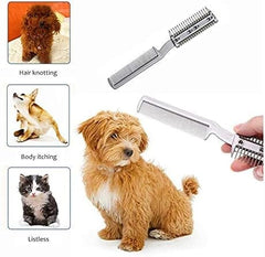 2Pcs Razor Comb for Dogs Cats with Extra Blades Double Sides
