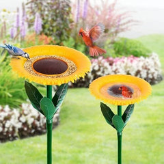 2pcs Sunflower Standing Bird Feeder Outdoor