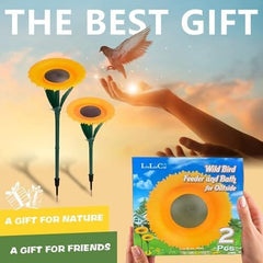 2pcs Sunflower Standing Bird Feeder Outdoor