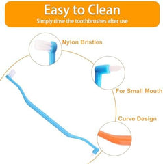 3 Pcs Dual Sided Cats Dogs Toothbrushes