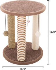 3 Scratching Posts Scratching Deterrent Tree for Indoor Cats