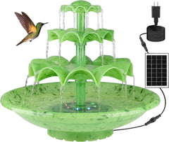 3 Tier DIY Solar Fountain with 24-Hours Working and Lights