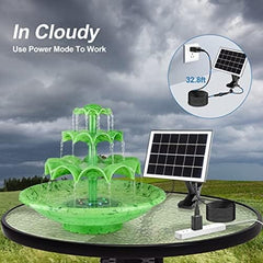 3 Tier DIY Solar Fountain with 24-Hours Working and Lights