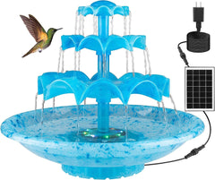 3 Tier DIY Solar Fountain with 24-Hours Working and Lights