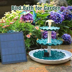 3 Tiered Bird Bath with 3.5W Solar Pump DIY Solar Fountain