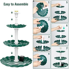 3 Tiered Bird Bath with 3.5W Solar Pump DIY Solar Fountain