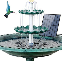 3 Tiered Bird Bath with 3.5W Solar Pump DIY Solar Fountain
