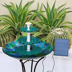 3 Tiered Bird Bath with 3.5W Solar Pump DIY Solar Fountain