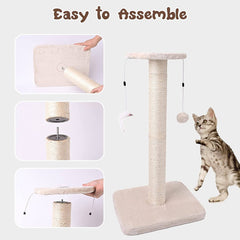 30" Tall Cat Scratching Post, Sisal Rope Cat Claw Scratcher