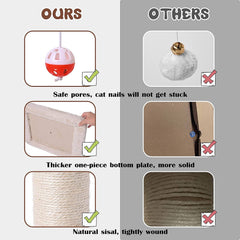 30" Tall Cat Scratching Post, Sisal Rope Cat Claw Scratcher