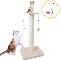 30" Tall Cat Scratching Post, Sisal Rope Cat Claw Scratcher