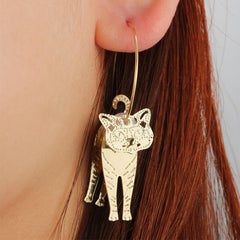 3D Cat Hoop Earrings