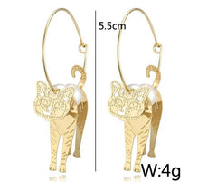 3D Cat Hoop Earrings