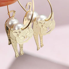 3D Cat Hoop Earrings