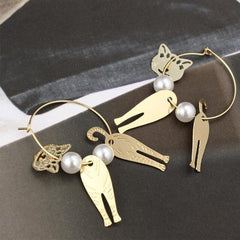 3D Cat Hoop Earrings