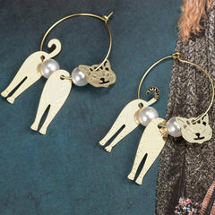 3D Cat Hoop Earrings