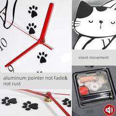 3D Cute Wall Clock Non-Ticking Decorative Clock