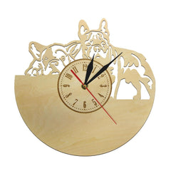 3D Wall Clock French Bulldog Design