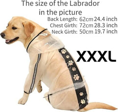 4 Legs Dog Rain Jacket with Reflective Stripe