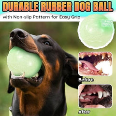 4-Pack Bouncy Glow in The Dark Dog Ball with Squeaker