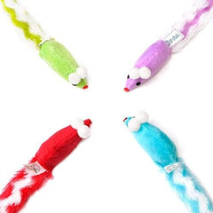 4 Packs 15 Inch Long Soft Plush Cat Toys Mice with Rattle Rustle Sound