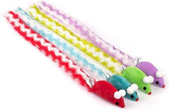 4 Packs 15 Inch Long Soft Plush Cat Toys Mice with Rattle Rustle Sound