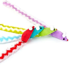 4 Packs 15 Inch Long Soft Plush Cat Toys Mice with Rattle Rustle Sound