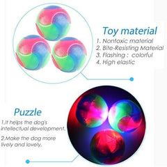 4 pcs Light Up Dog Balls Interactive Pet Toys