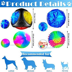4 Pieces Light up Dog Ball Spiny Light up Dog Ball
