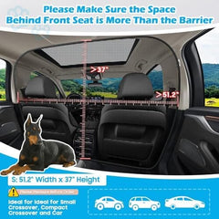 51.2" Wide Dog Car Divider Back Seat Barrier Behind Front Seats