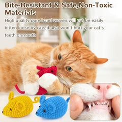 6 Woolen Yarn Crochet Mouse Catnip Toys for Indoor Cats