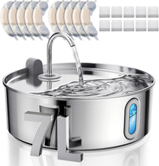 7L/236oz Stainless Steel Dog Water Bowl Dispenser