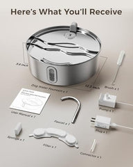 7L/236oz Stainless Steel Dog Water Bowl Dispenser