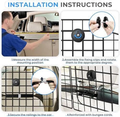 Adjustable Heavy-Duty Wire Mesh Pet Barrier for Car